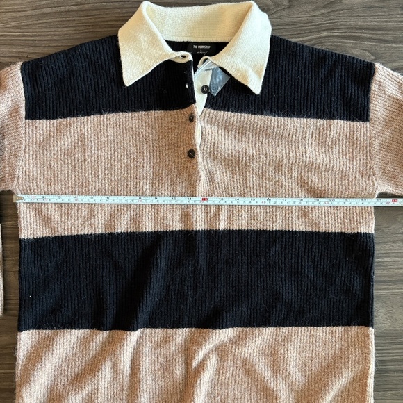 The Workshop Small Black Brown Stripped Sweater Oversized - Picture 6 of 14